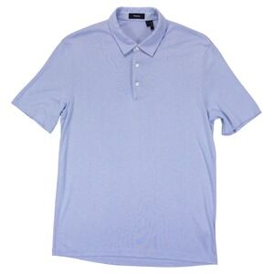 Theory‎ Mens L Blue Bron Polo Anemone Modal Jersey Short Sleeve Shirt